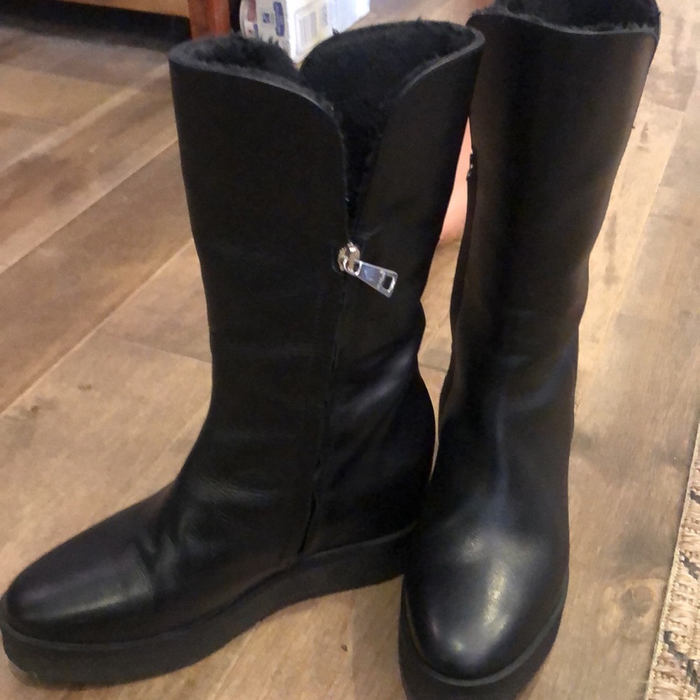 Italian Black Leather Women's Boots Like New MA&LO